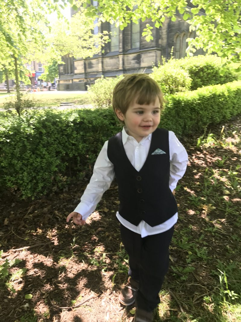 toddler in suit