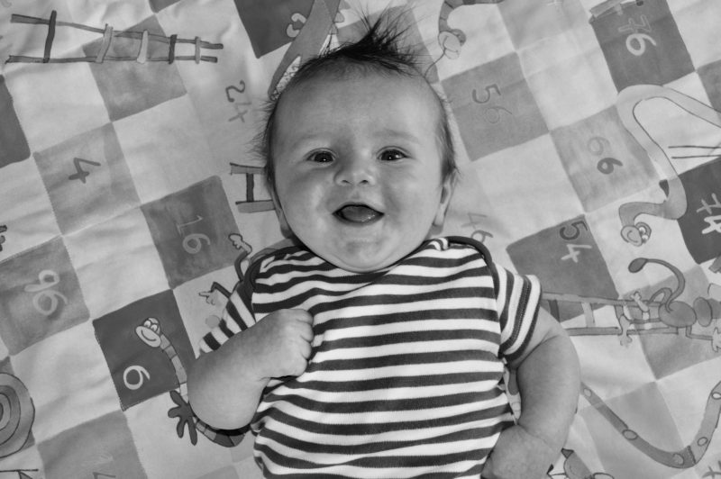 smiling 3 month old baby